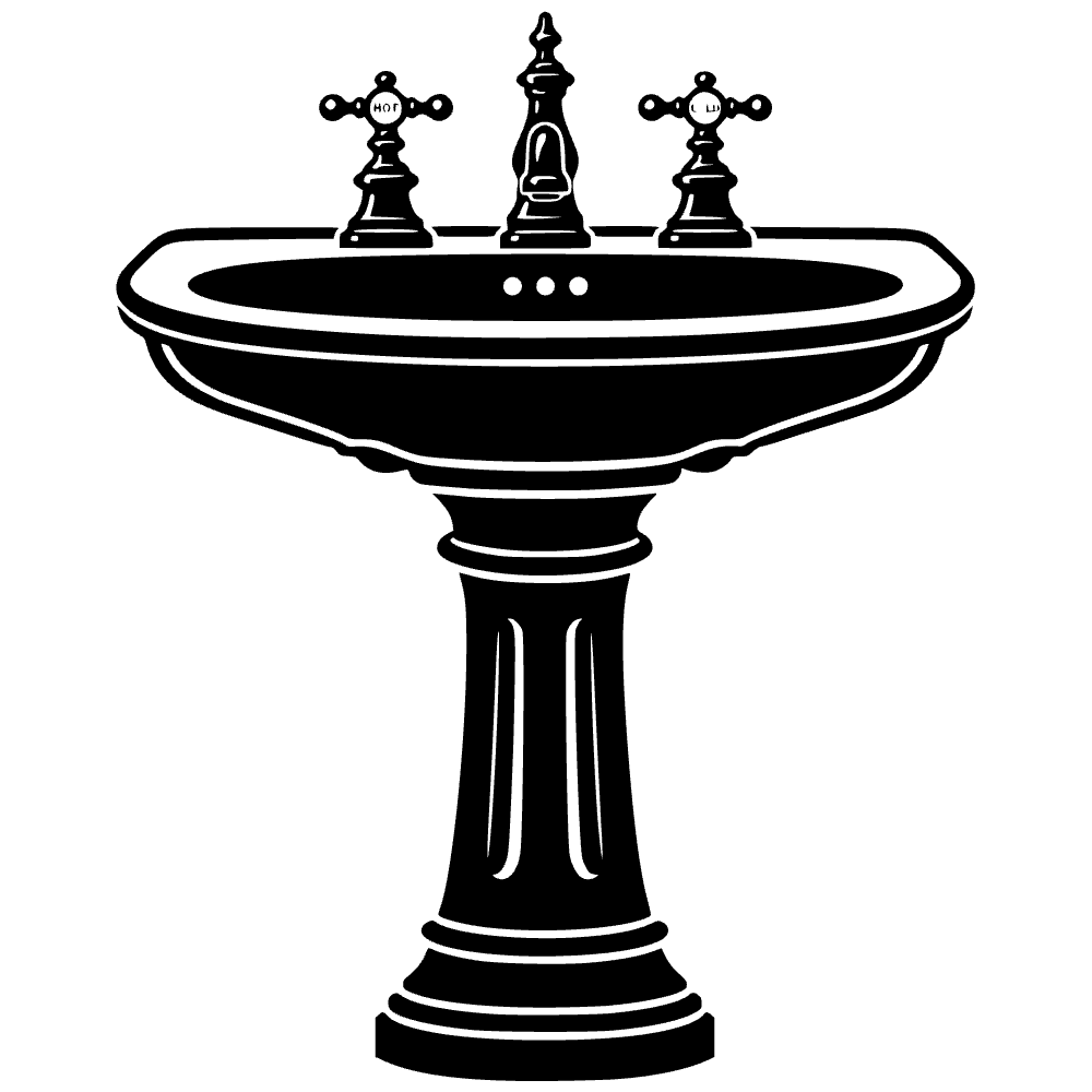Icono de lavabo pedestal — archivo SVG