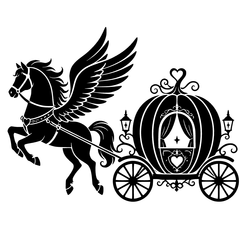 Pegaso tirando de una carroza — archivo SVG