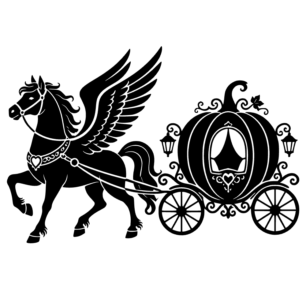 Pegaso tirando de carroza de calabaza — archivo SVG