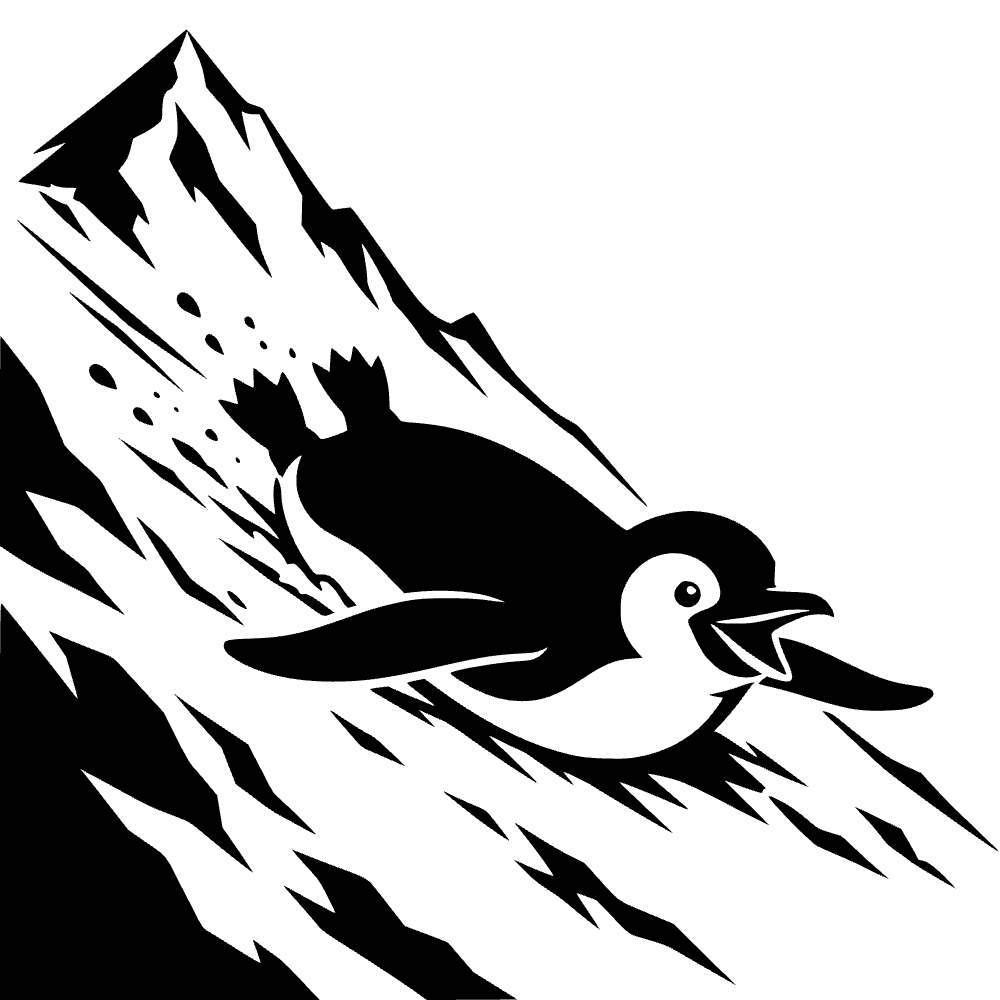 Pingüino deslizándose sobre su barriga — archivo SVG