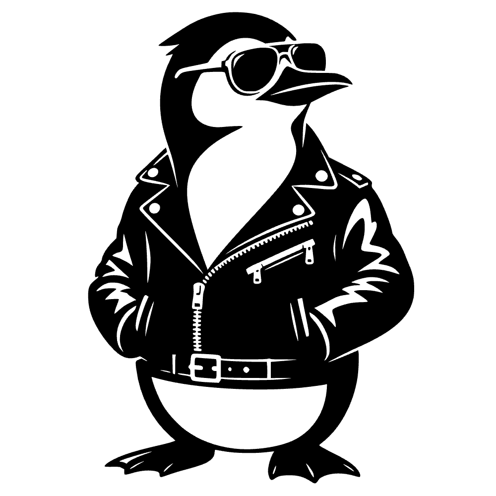 Penguin Wearing Leather Biker SVG SVG cut file preview