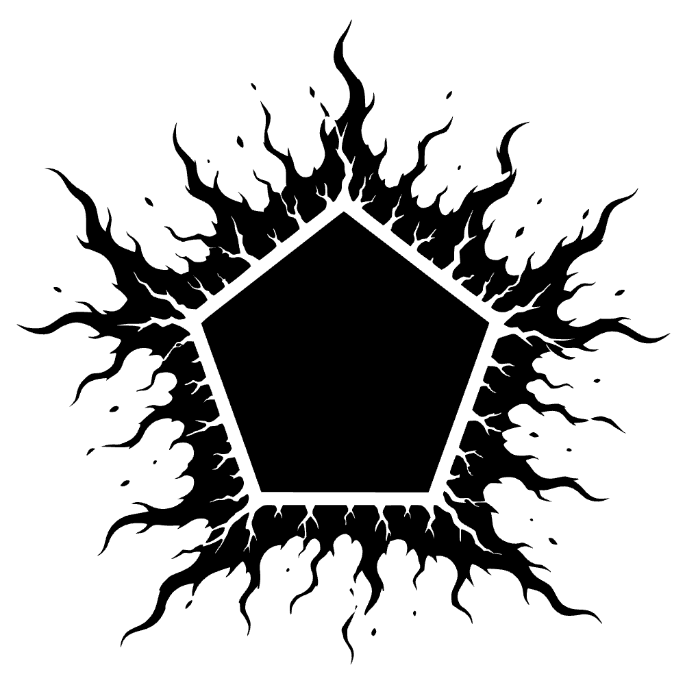 Ícono siniestro brillante en forma de pentágono — archivo SVG