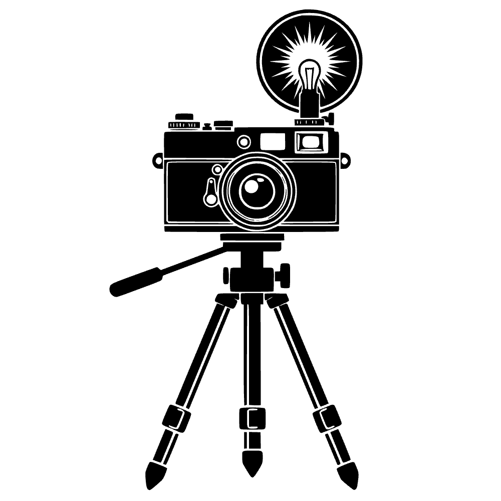 Icono de trípode de fotógrafo — archivo SVG