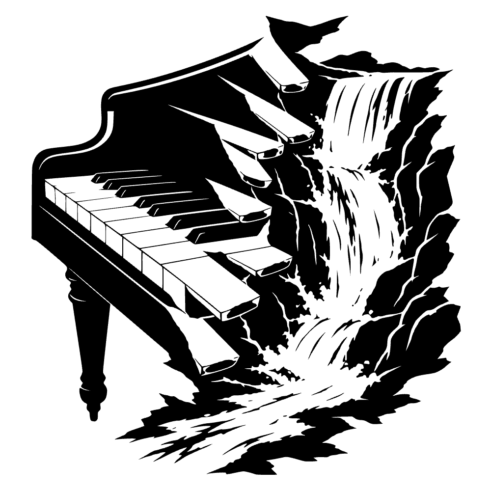 Piano Keys Peeling Away SVG SVG cut file preview