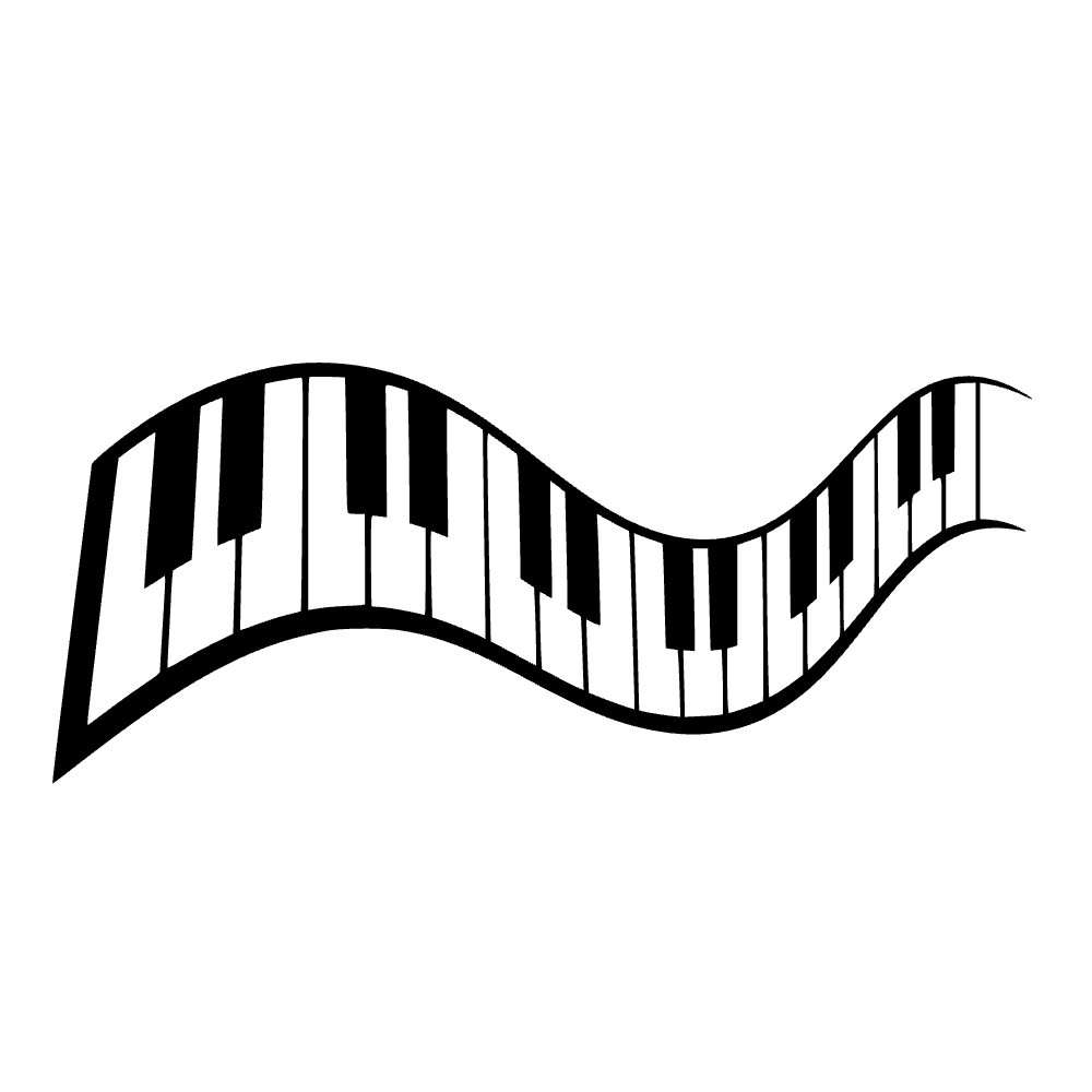 Piano Keys Wave Icon SVG cut file preview