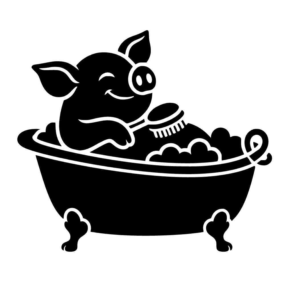 Cerdo relajándose en bañera — vista previa del archivo SVG