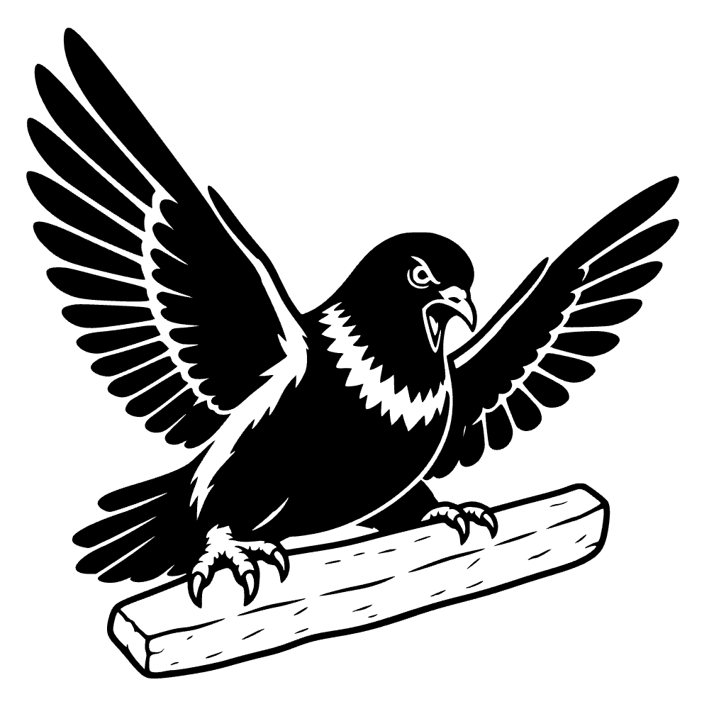 Pigeon Aggressively Guarding SVG cut file preview
