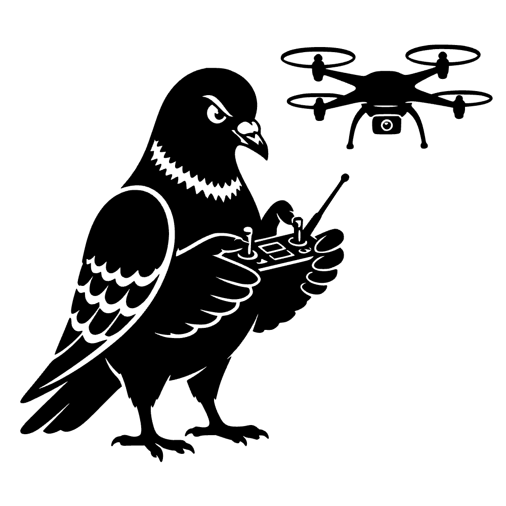Pigeon Operating Drone SVG cut file preview