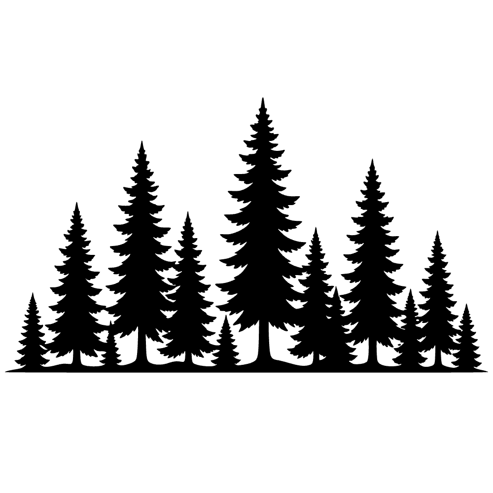 Pine Forest Silhouette SVG cut file preview