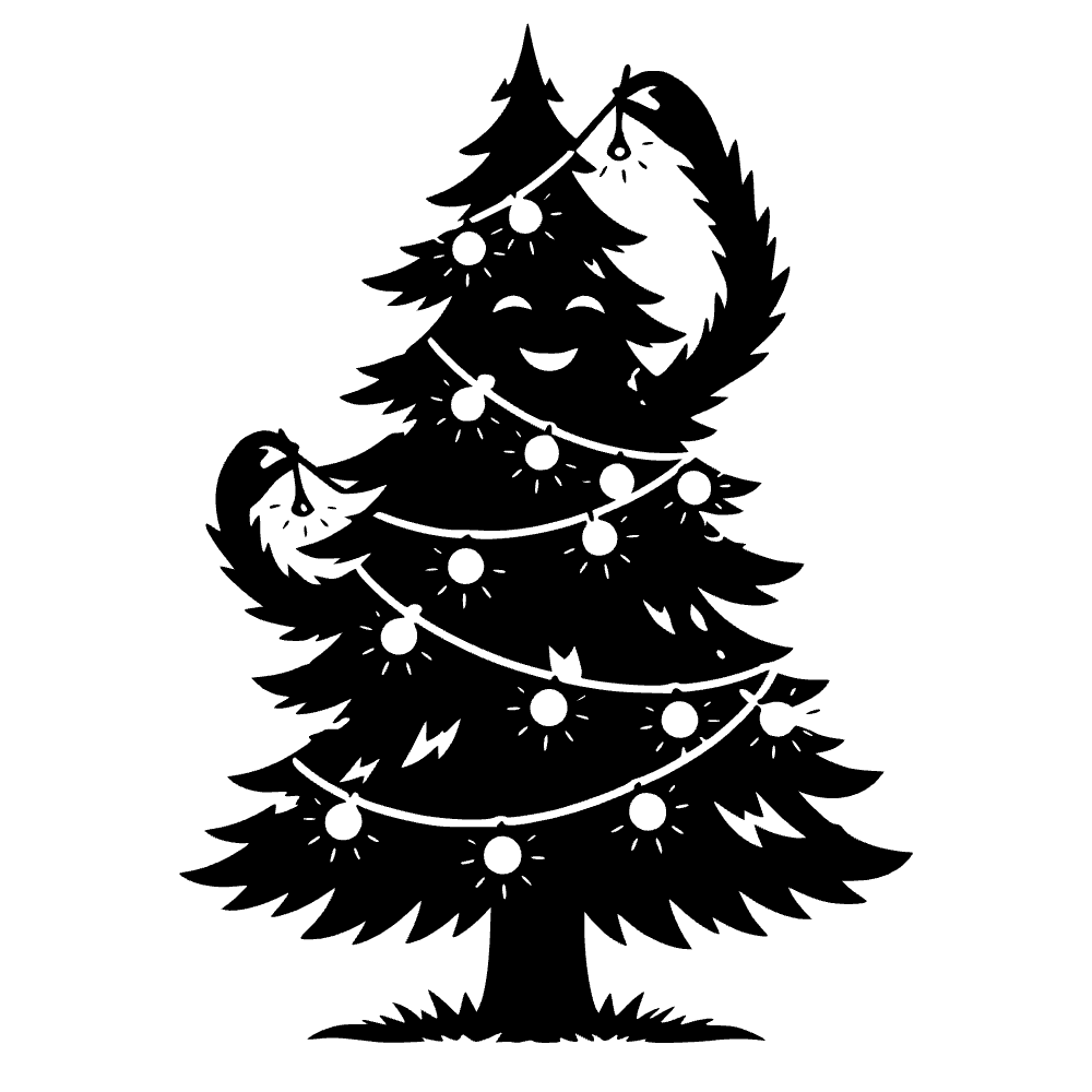 Pine Tree Decorating Itself SVG cut file