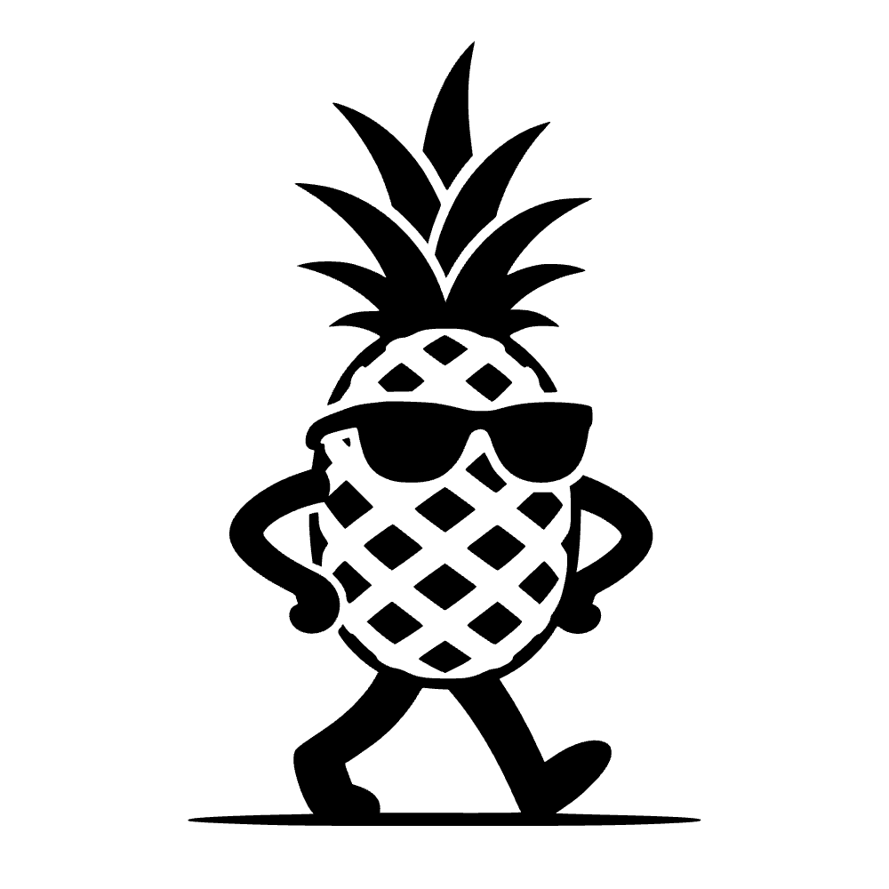 Pineapple Character Silhouette SVG cut file preview