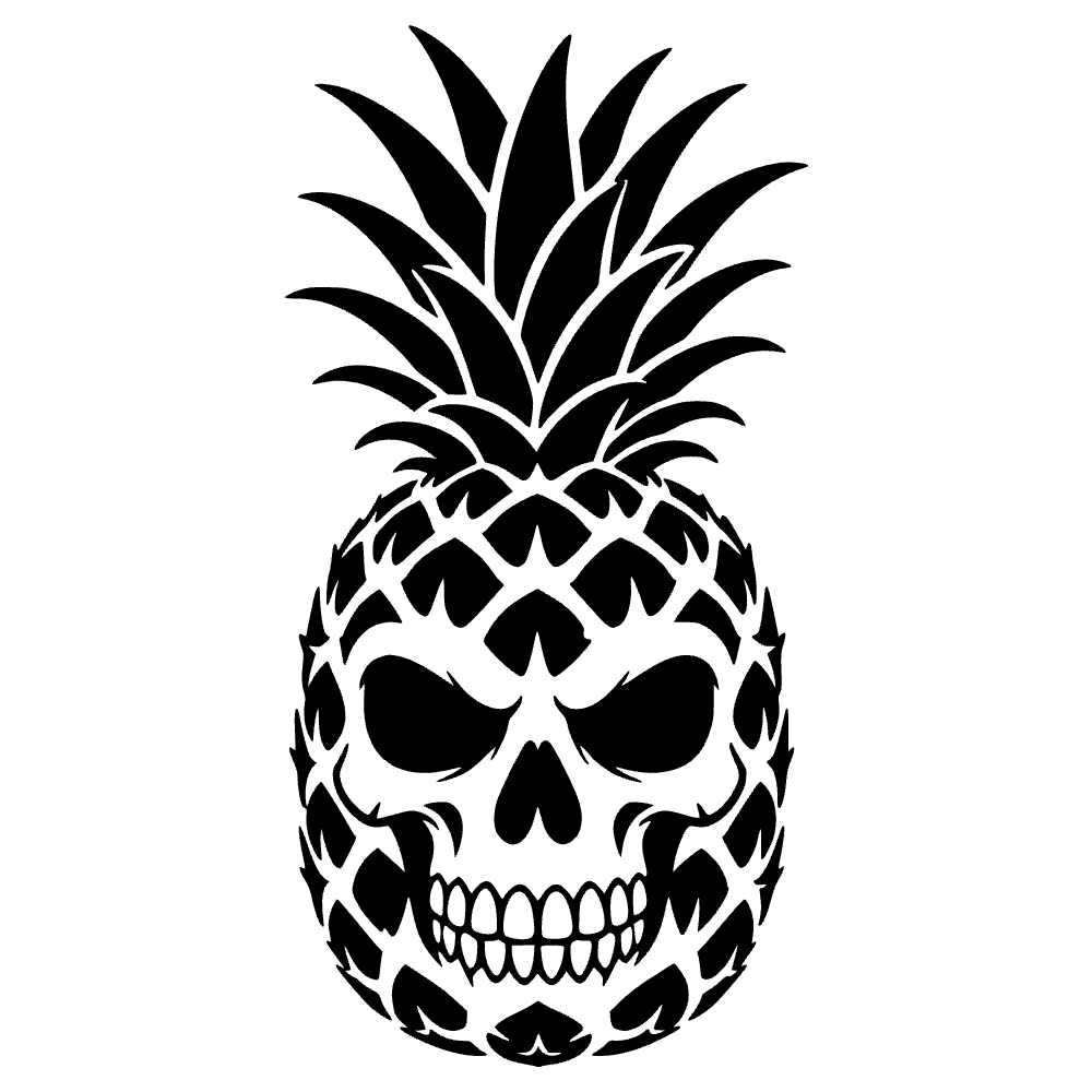 Pineapple Skull Face SVG cut file preview