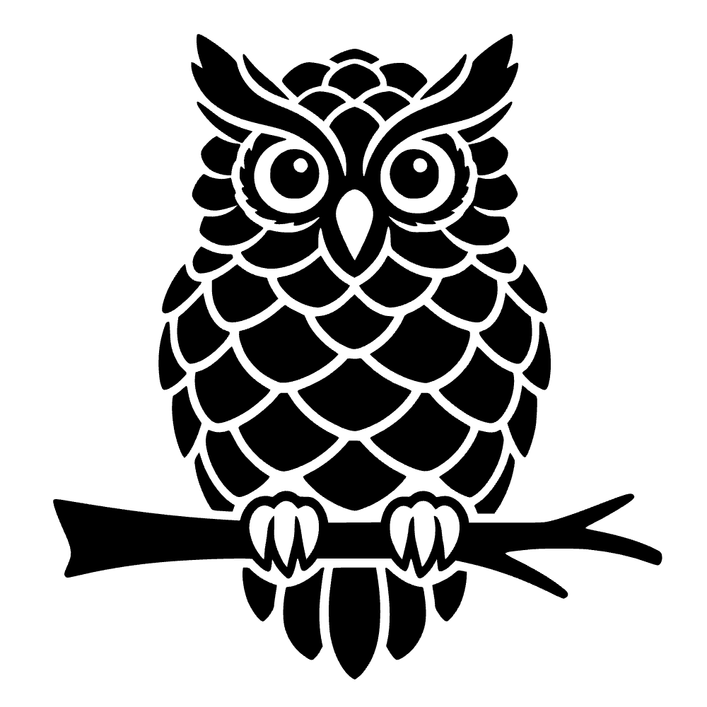 Búho en piña — archivo SVG