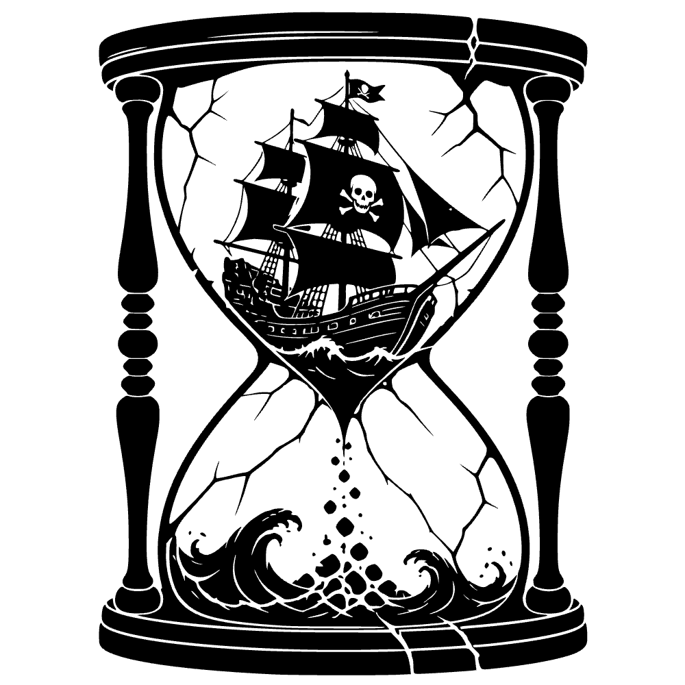 Galeón pirata navegando — archivo SVG