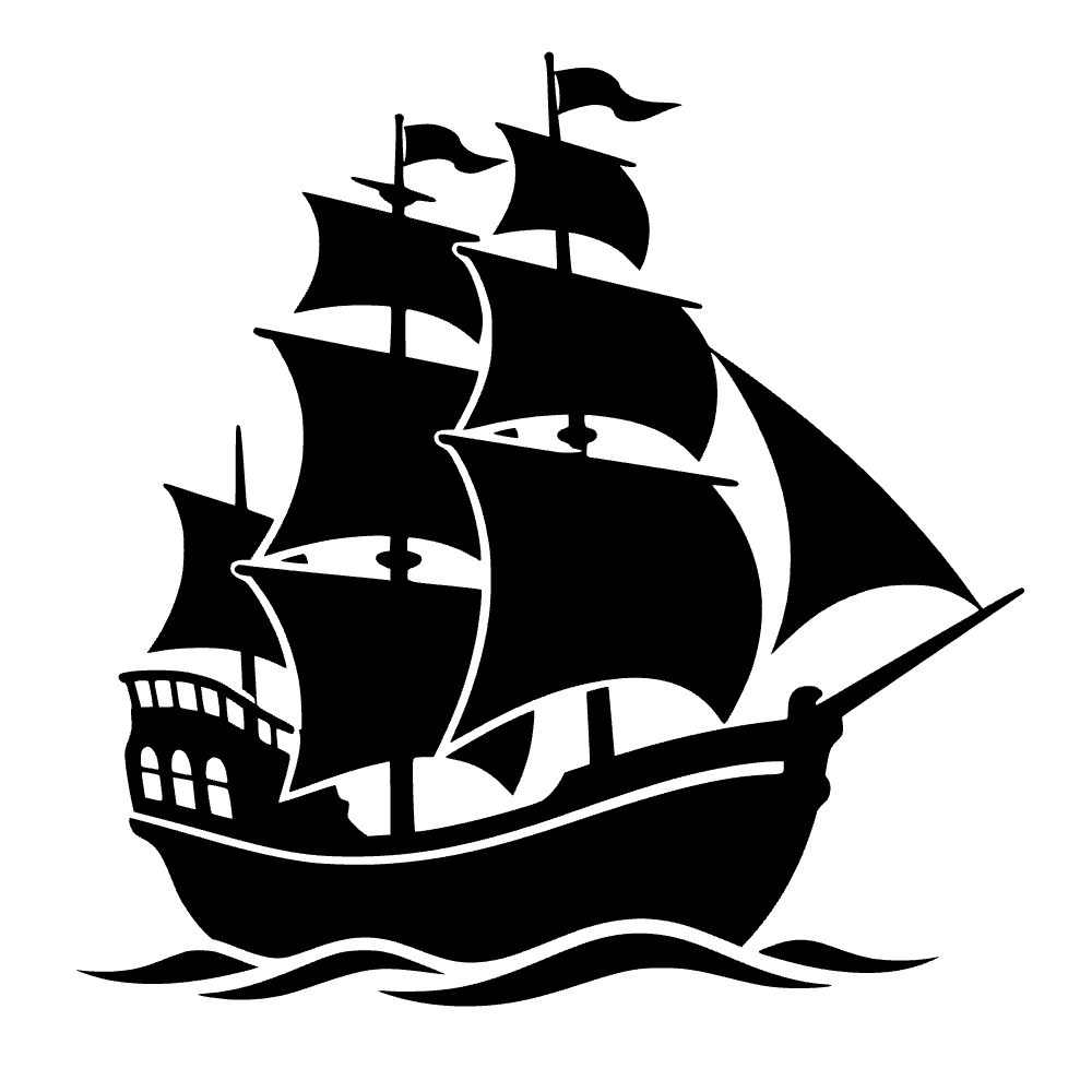 Pirate Ship Sailing SVG cut file preview