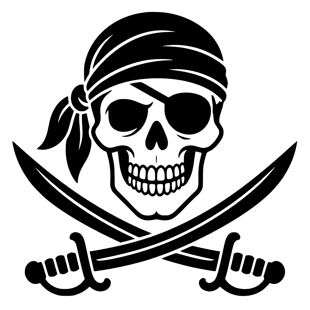 Calavera pirata con bandana — archivo SVG