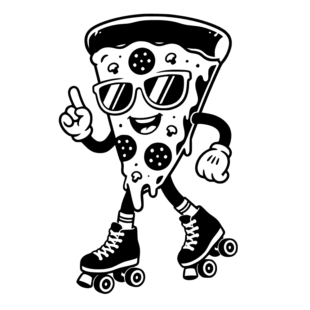 Pizza Slice Wearing Retro Icon SVG SVG cut file preview