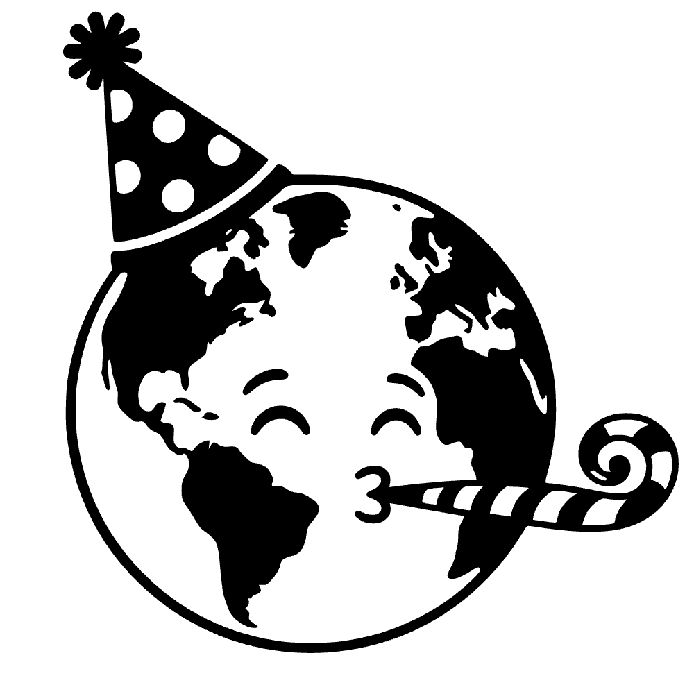 Planet Earth Birthday Icon SVG cut file preview