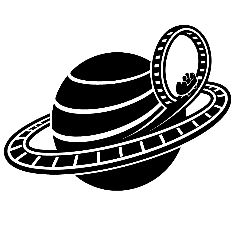Planeta con anillos de montaña rusa — archivo SVG