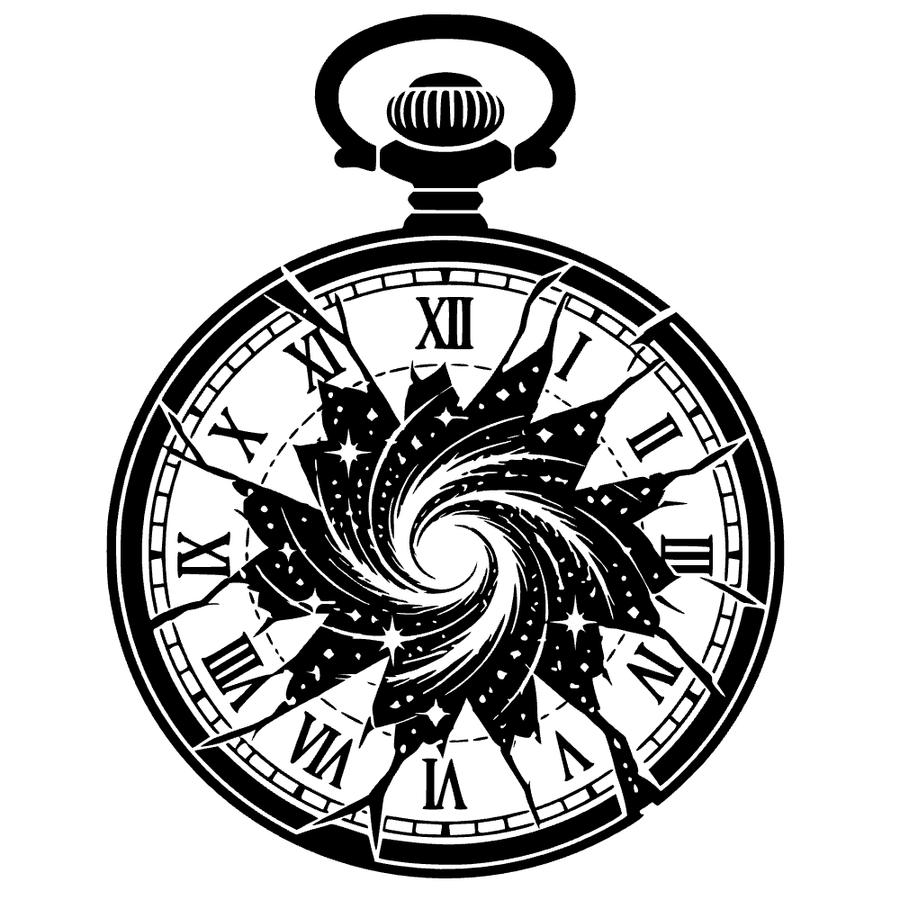 Reloj de bolsillo con cristal roto — vista previa del archivo SVG