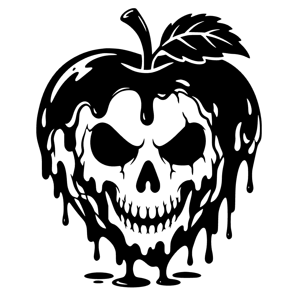 Manzana envenenada derritiéndose — archivo SVG