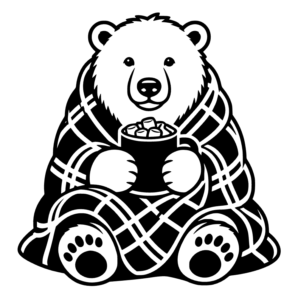 Oso polar con chocolate caliente — archivo SVG