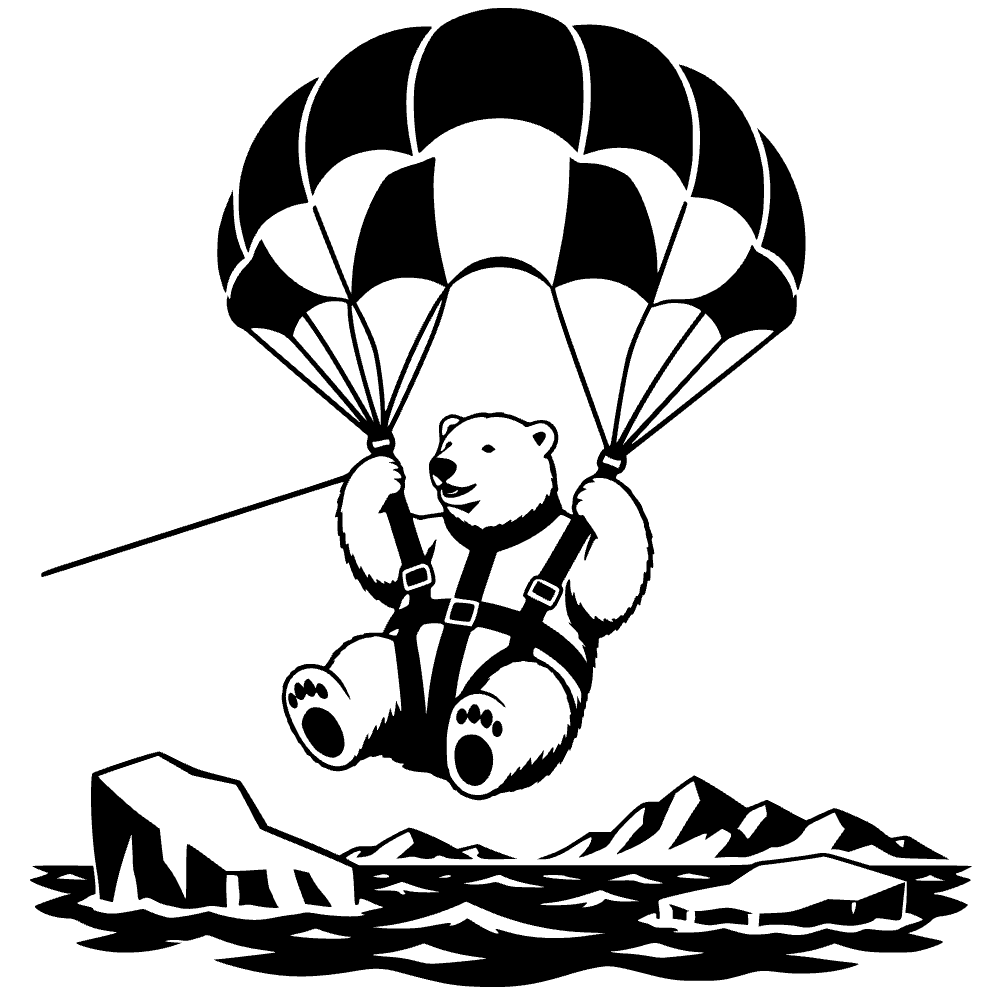 Oso polar haciendo parasailing — archivo SVG