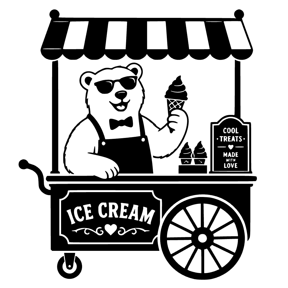Oso polar vendiendo hielo — archivo SVG