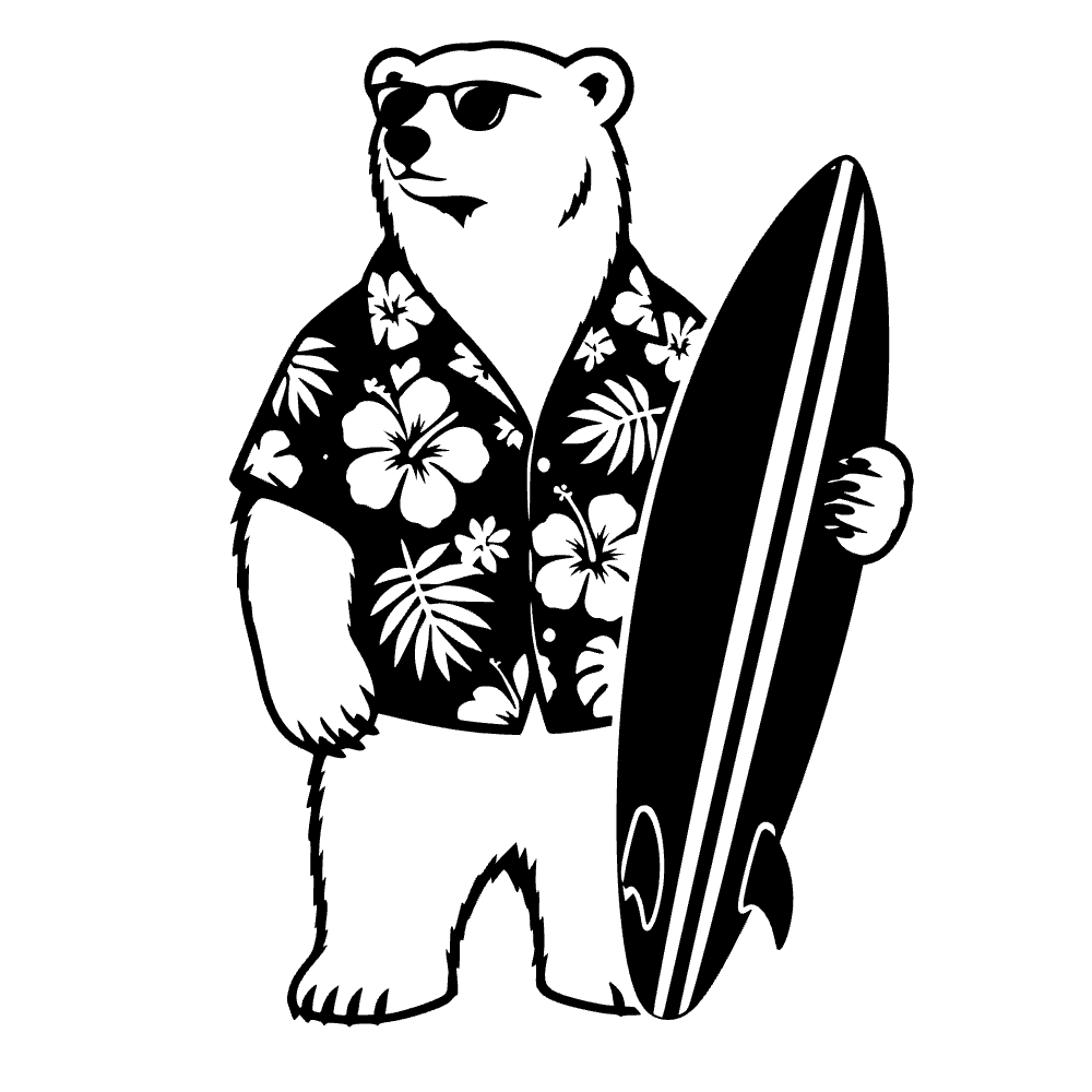 Oso polar con hawaiano — archivo SVG