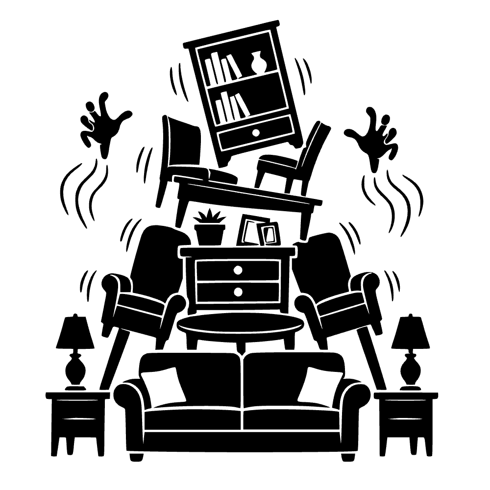Poltergeist Rearranging Furniture SVG cut file preview