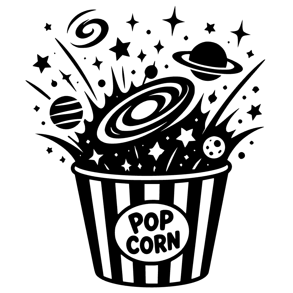 Popcorn Bucket Exploding Stars SVG SVG cut file preview