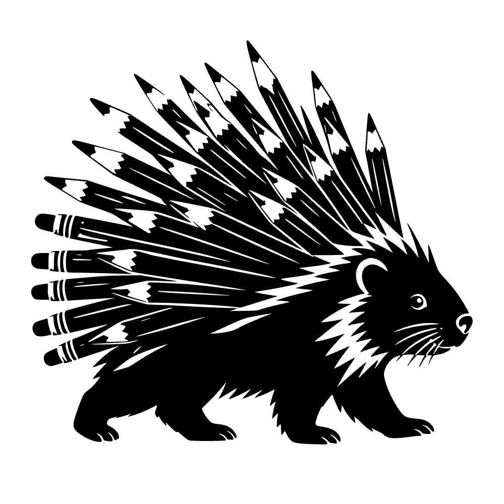 Porcupine Carrying Load SVG cut file preview