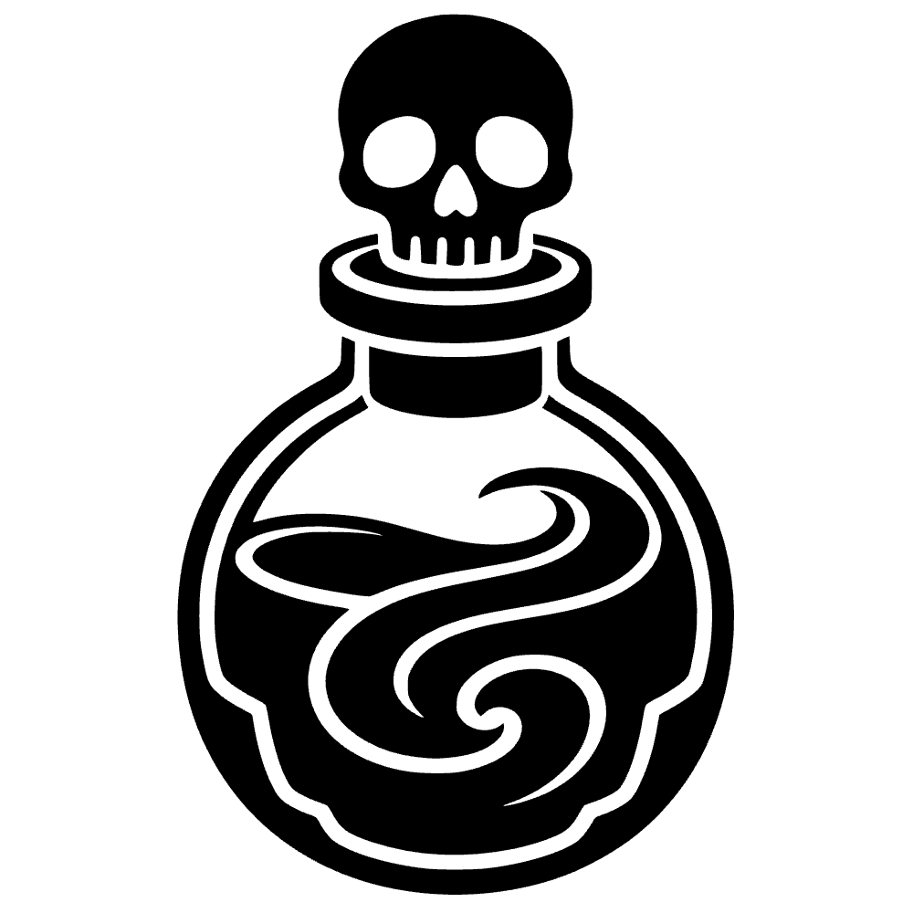 Botella de poción con corcho de calavera — archivo SVG
