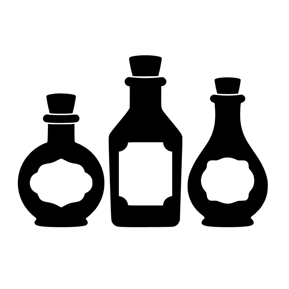 Trío de botellas de pociones — archivo SVG