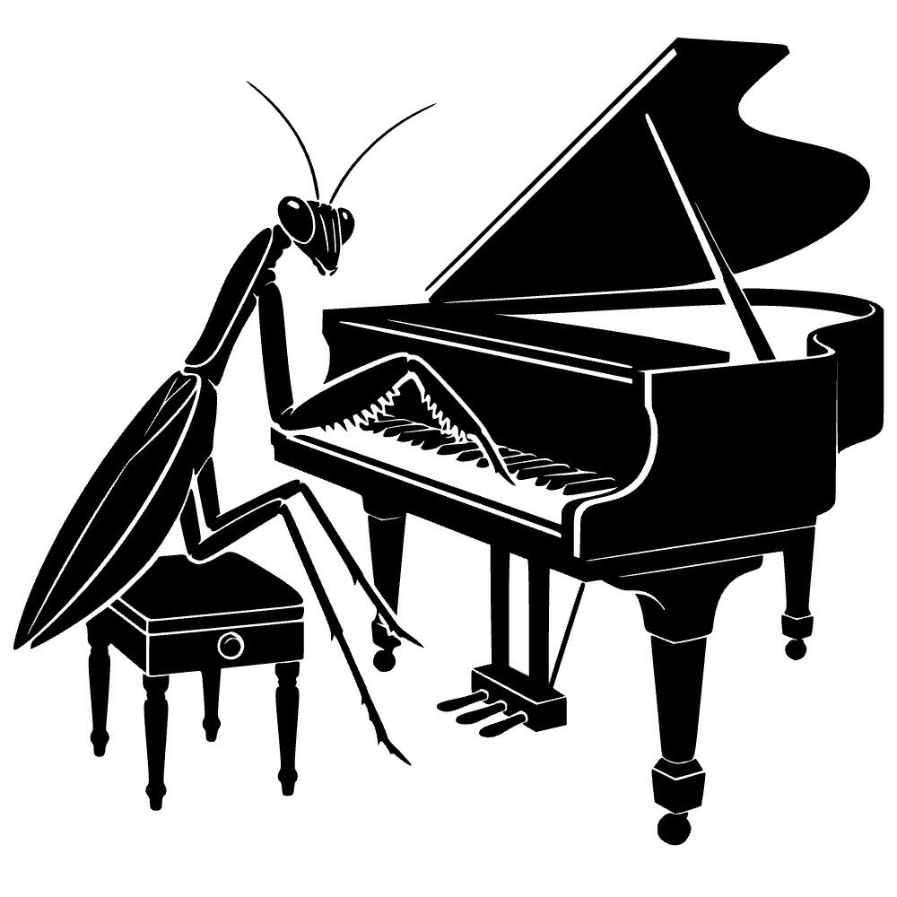 Mantis religiosa tocando — archivo SVG