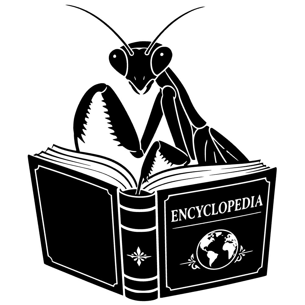 Mantis religiosa leyendo — archivo SVG