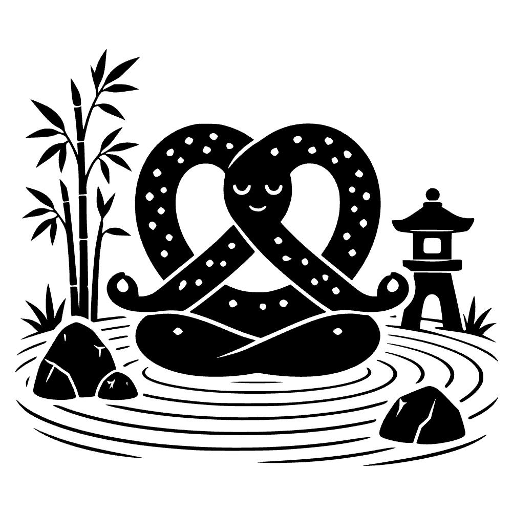 Pretzel en jardín zen — archivo SVG