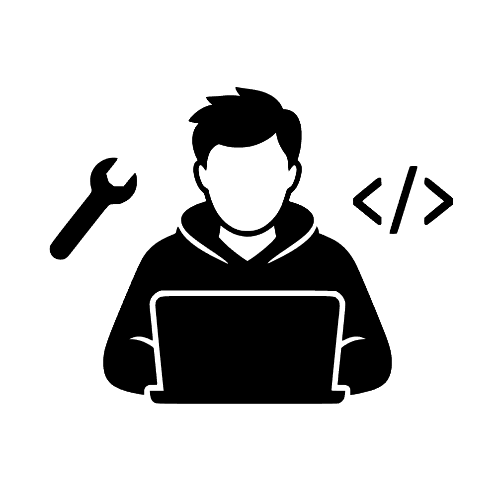 Programador escribiendo en laptop — archivo SVG