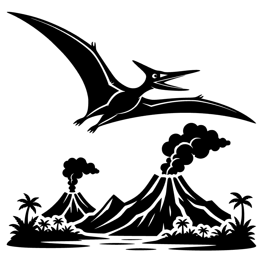 Pterodáctilo volando alto — archivo SVG