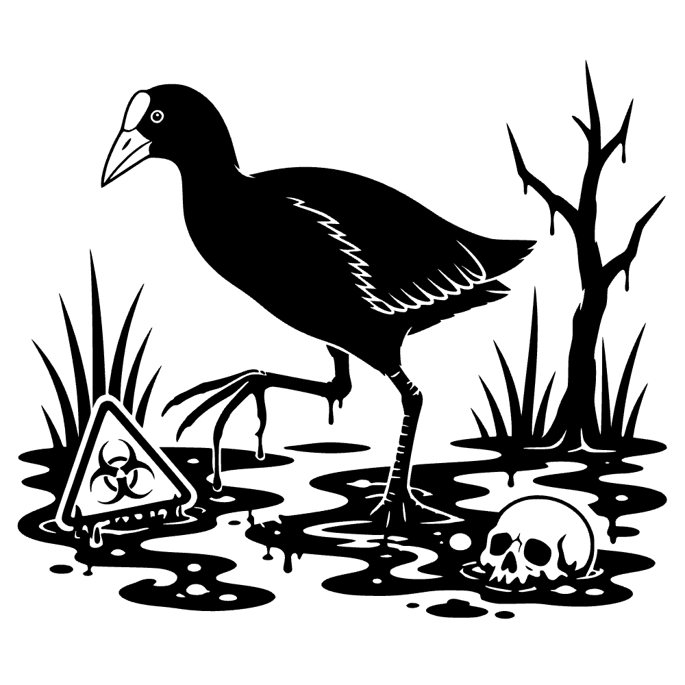 Ave pukeko en el agua — archivo SVG
