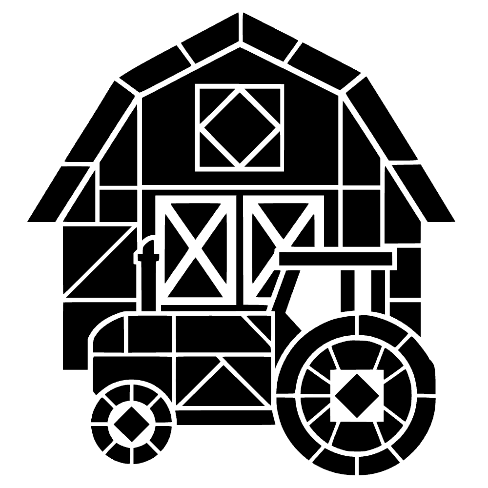 Bloque de colcha con tractor de granja — archivo SVG