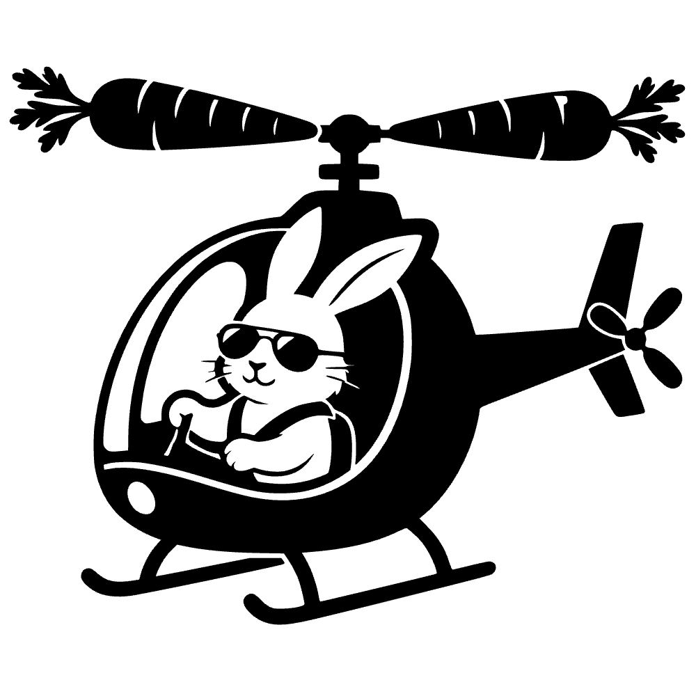 Rabbit Flying Helicopter SVG cut file preview