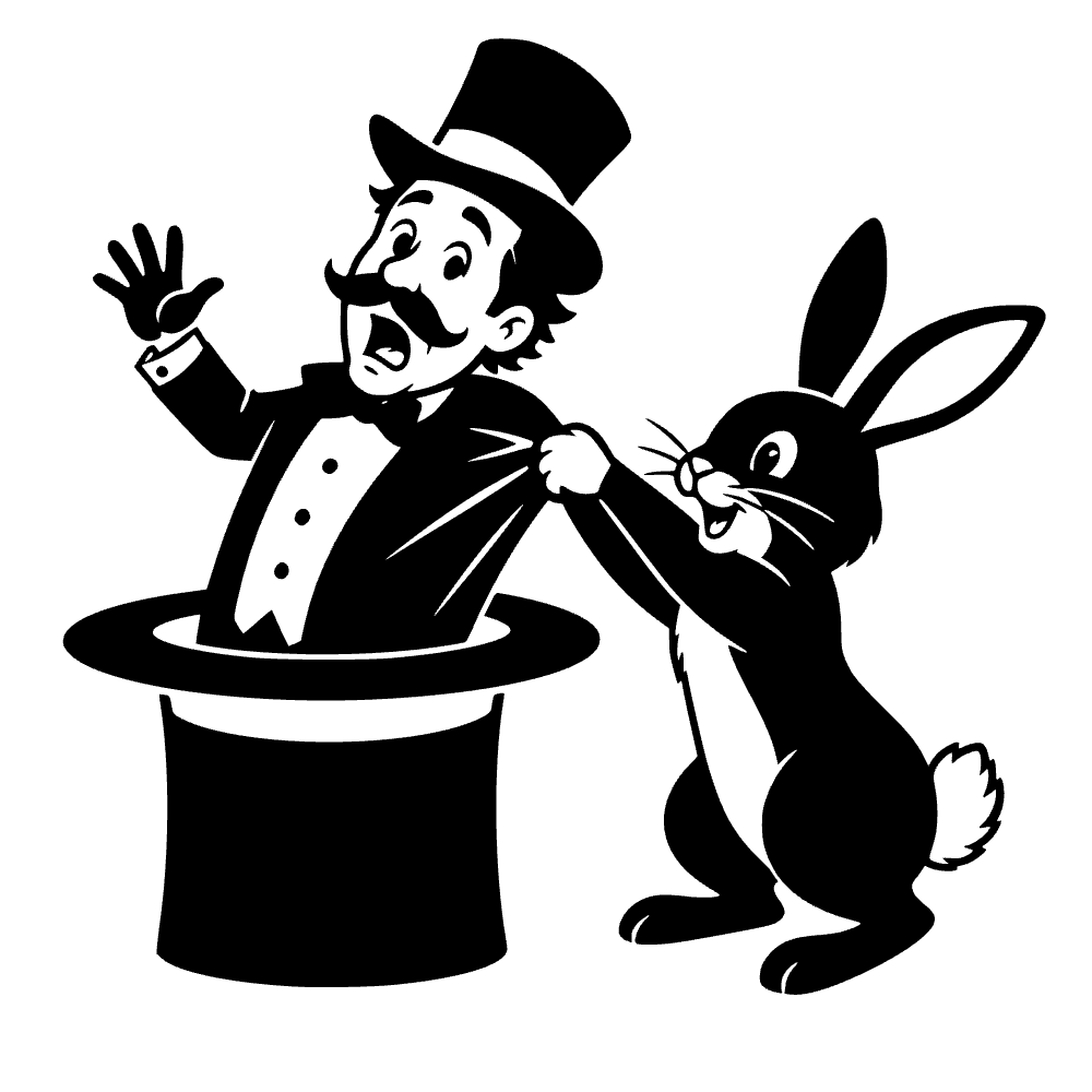 Rabbit Pulling Magician Icon SVG SVG cut file preview
