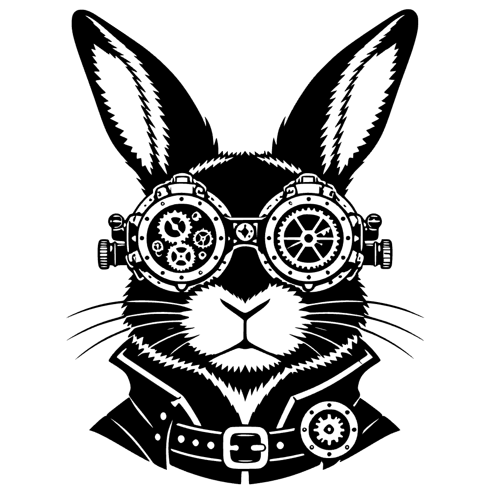 Rabbit Wearing Intricate Steampunk Icon SVG SVG cut file preview
