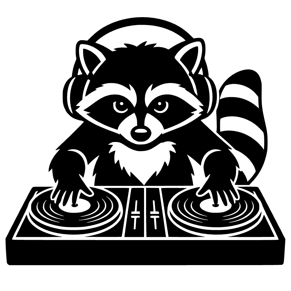 Mapache DJ — archivo SVG