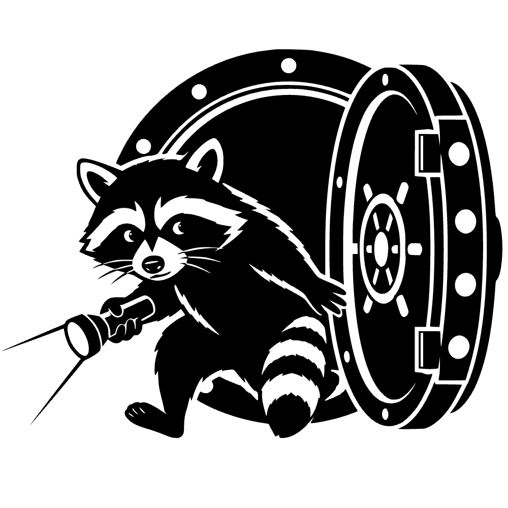 Mapache sosteniendo linterna — archivo SVG