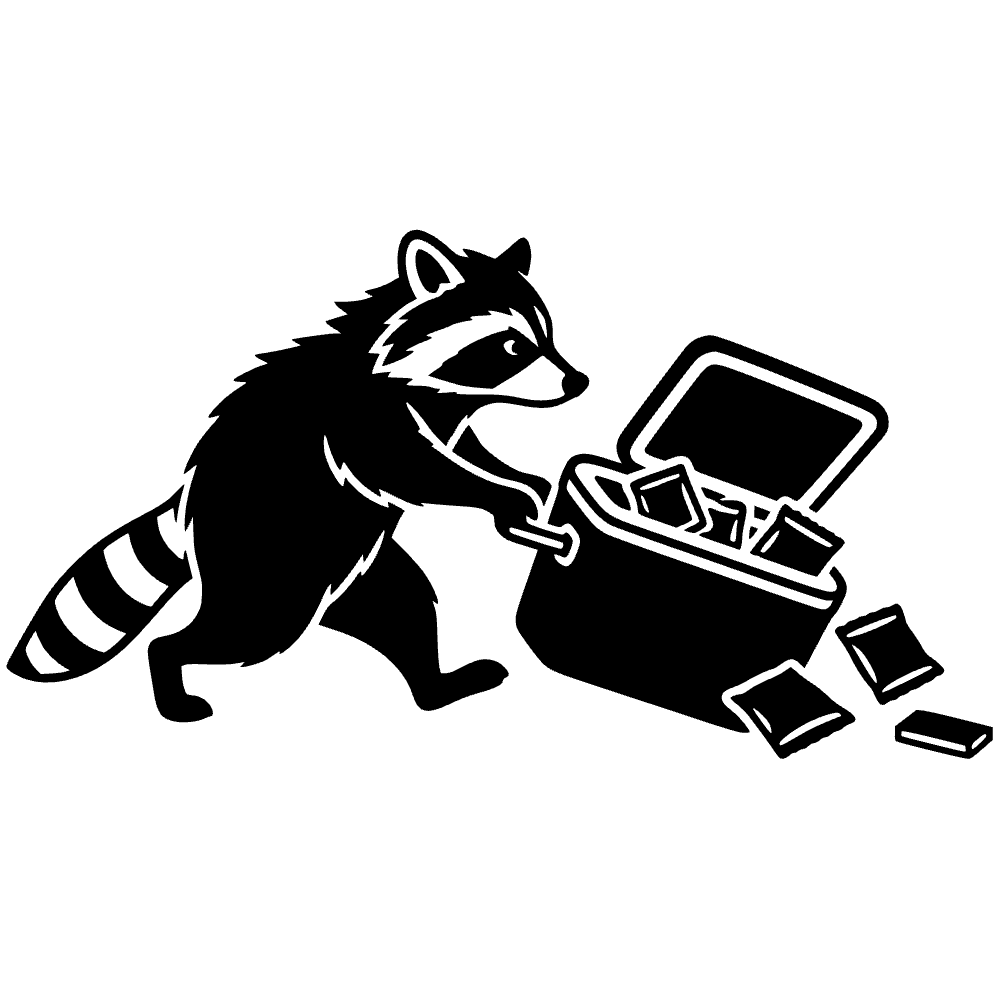 Mapache robando una hielera — archivo SVG