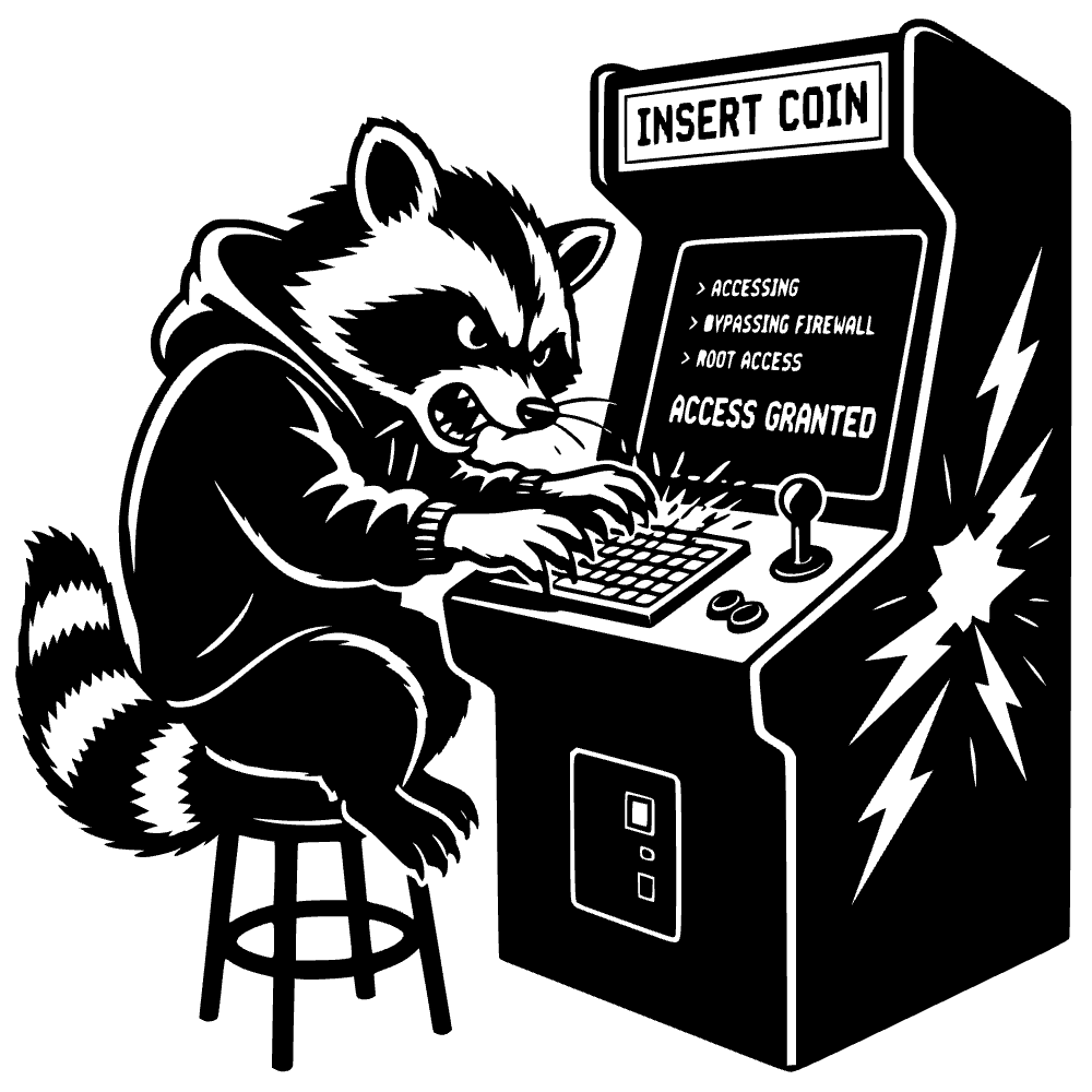 Mapache escribiendo código — archivo SVG