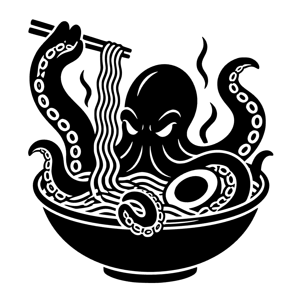 Tazón de ramen con monstruo marino — archivo SVG