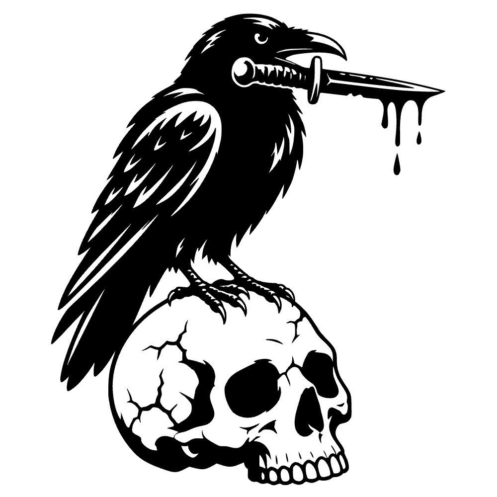 Cuervo sosteniendo daga — archivo SVG